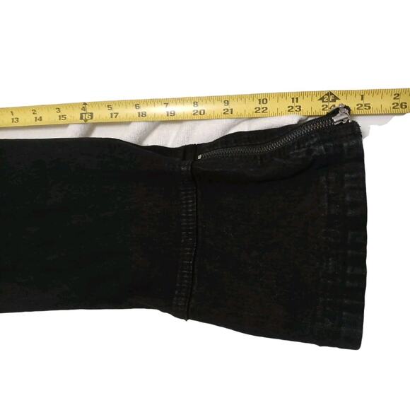 DG2 Y2K Denim Jacket Sz M BLACK Punk Rock Boxy Moto BLING BEADED Goth Retro VNTG - Picture 13 of 15